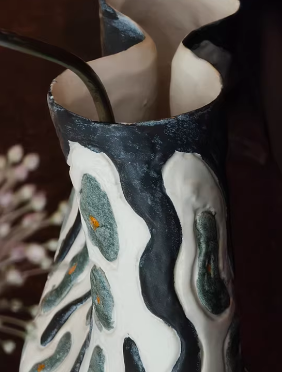 Ink Wave Artisan Ceramic Vase