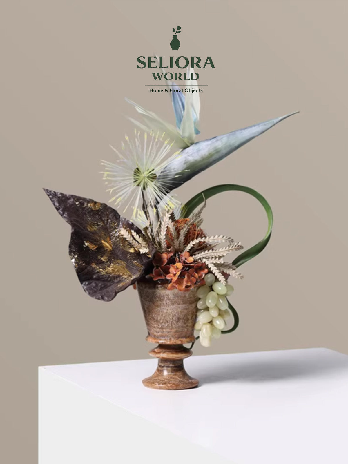 Nanyang Marble Whisper Vase Arrangement