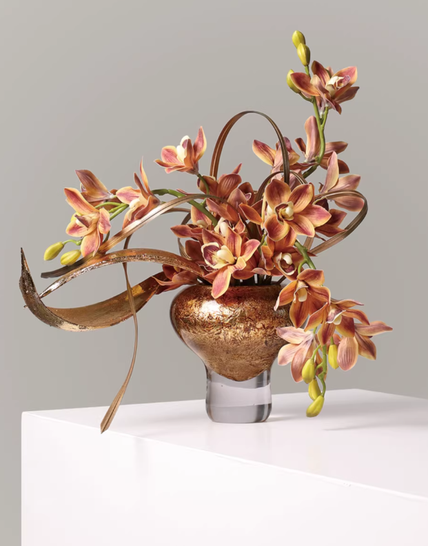 Golden Luxe Crystal Floral Vessel