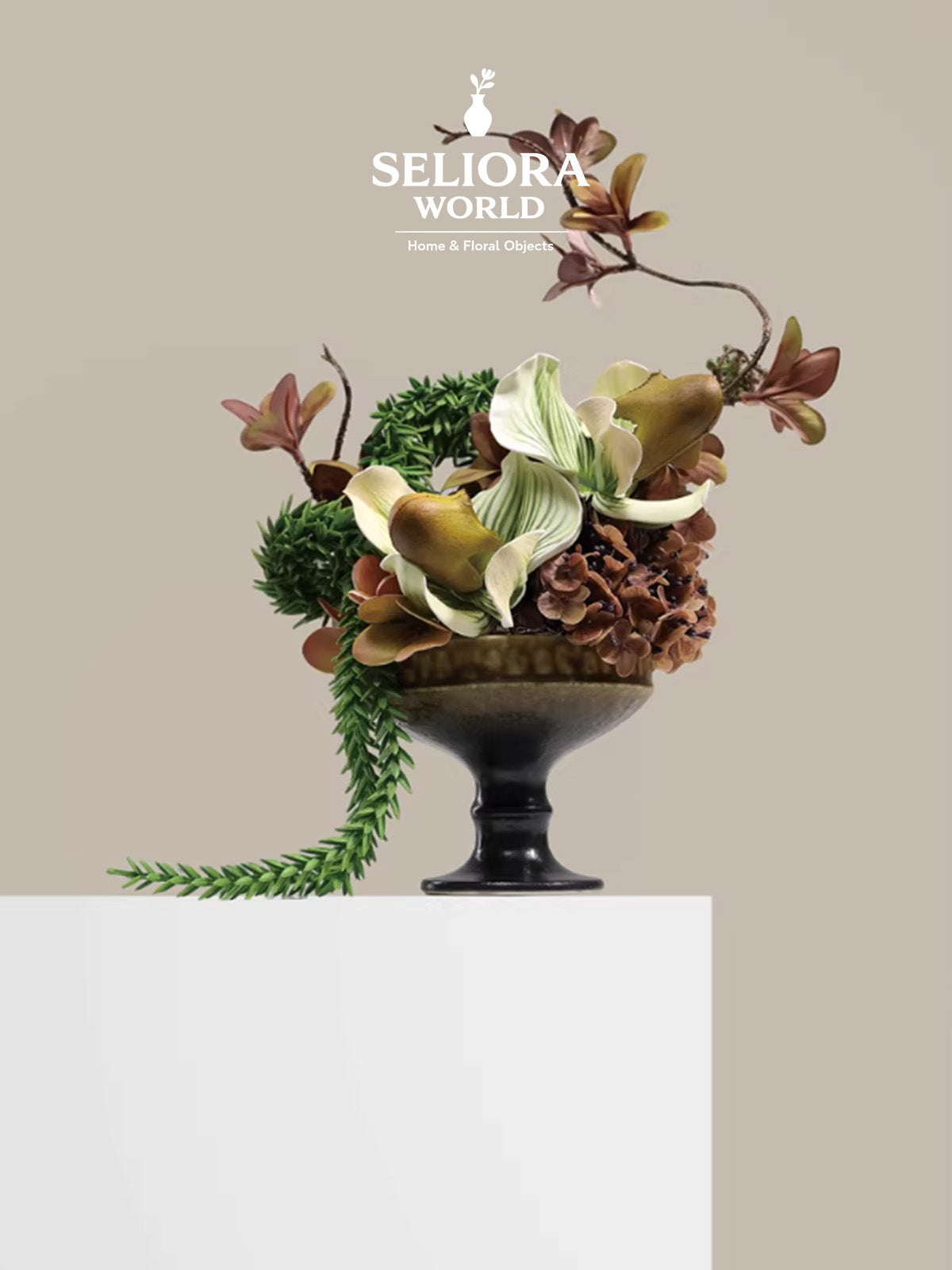 Pine Glow Mini Floral Art Piece