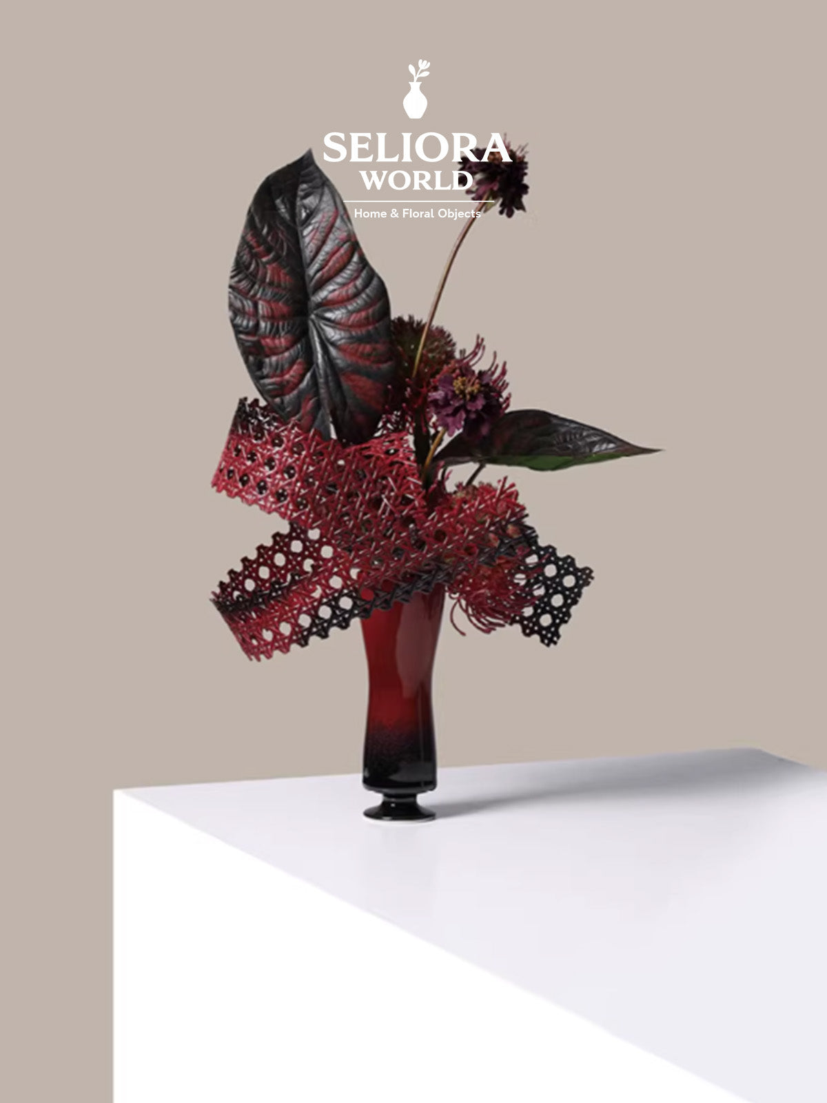 Crimson Muse Designer Faux Floral Centerpiece