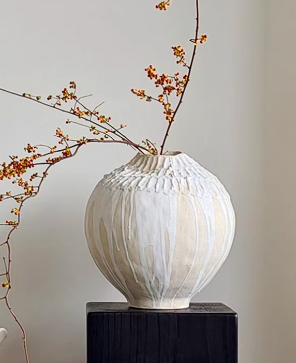 French Wabi Ceramic Atelier Vase