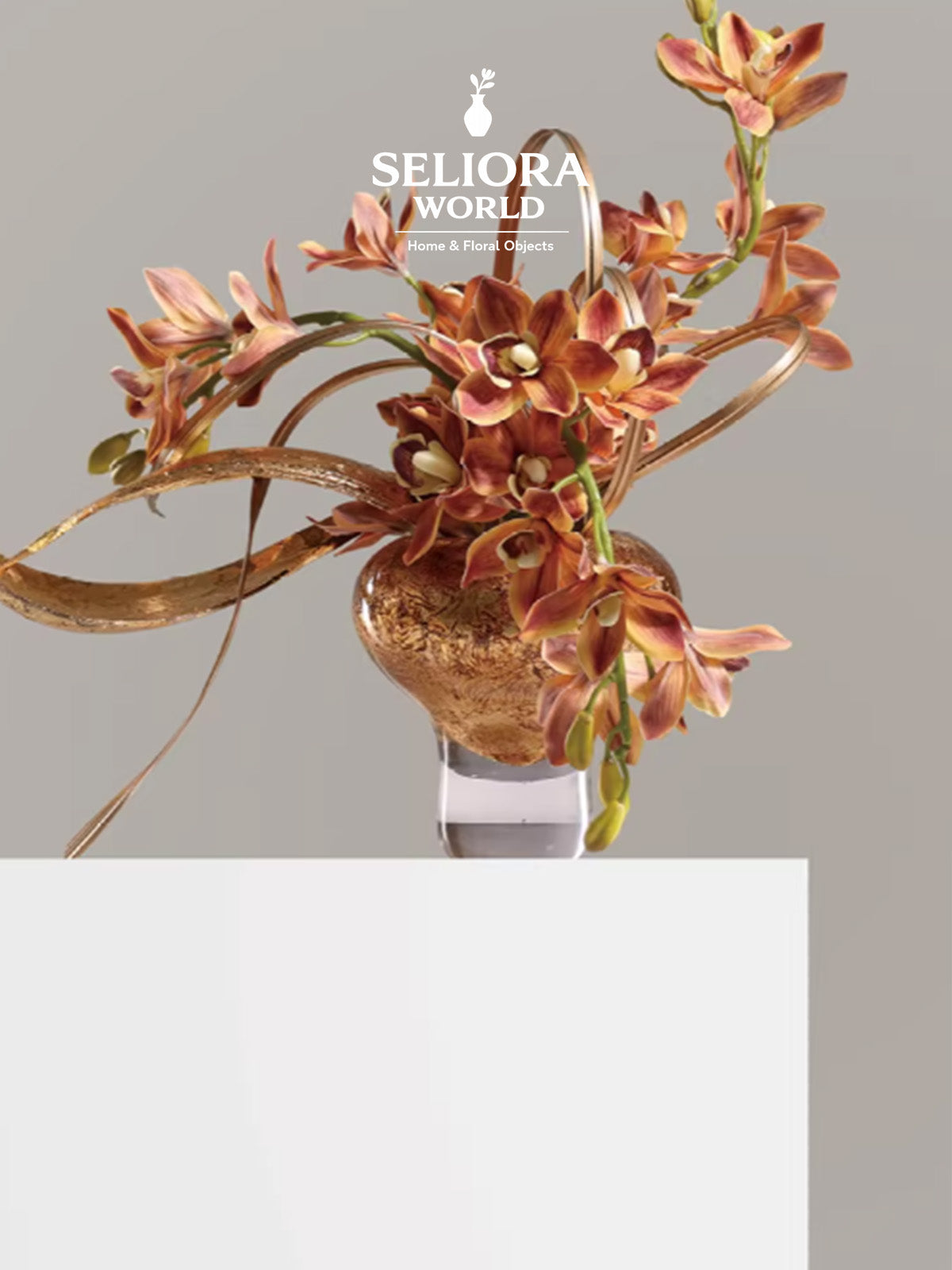 Golden Luxe Crystal Floral Vessel